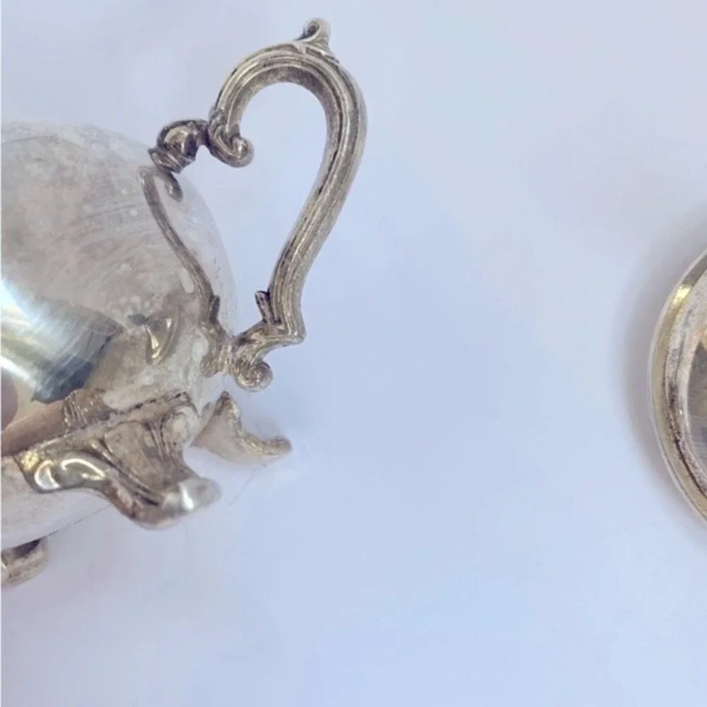 Vintage I.S.Co. Silver Plated Creamer With Pineapple Lid Tap Footed